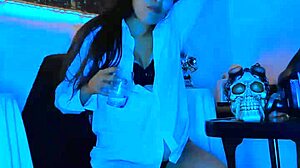 The wonderful blue masturbates live with big dildo