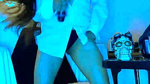 The wonderful blue masturbates live with big dildo