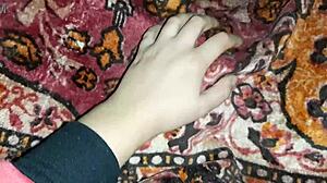 Wake up, babe! My girlfriend performs cunnilingus in the tent on Halloween night, leading to intense orgasms