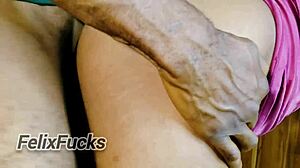 Two lesbian friends get caught by stepbro in bedroom and take turns riding his big cock in wet ffm threesome.