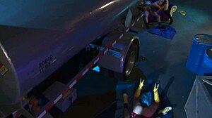 big boob superheroines get off in group scene with horny heroes