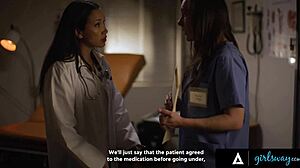 Girlsway - Doctor Vicki Chase Wants Secret Kept By Spreading Legs