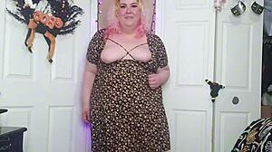 Desperate Bbw Orgasms With Vibrator In Sun Dress, Showing Big Pussy Lips