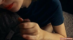 Cute Girl in Lingerie Moaning Wetly During Close-Up Handjob