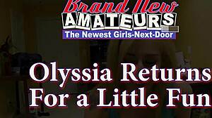 Horny Skinny Brunette Olyssia Deepthroats Cock and Swallows Cumshot!