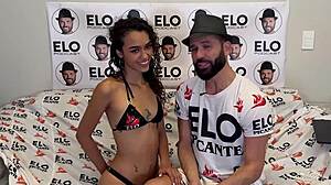 abby carter in colombian casting interview for spicy room