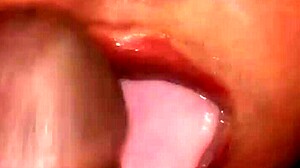 rough sloppy blowjob milking balls with milk