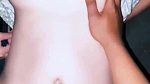 young couple fucks on motorcycle in alley, almost caught by neighbors