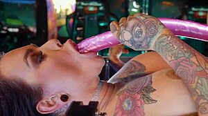 Freaky Arcade- Misty Meaner And Jordan Sky In Public Fucking With Squirting And Dildos!