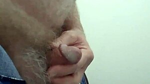rustyas1 strokes small cock to orgasm in public toilet