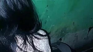 young couple fucks on motorcycle in alley, almost caught by neighbors