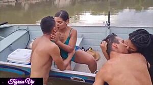 Tigresa VIP takes two huge cocks in her ass with favorite sister-in-law Mia Bucetinha intensely