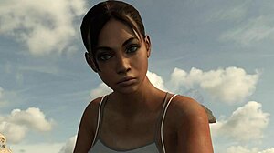 lara and sheva as dorky explorers with clothes ripped in adventure