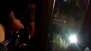 Man jerks off alone in public car