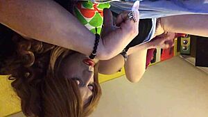 Solo me owwww, stroking my big tits and cock in this shemale masturbation session 😩 - dickgirls xyz