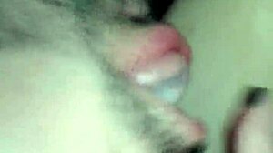 Blow job girlfriend sucking amateurs friend homemade close up.