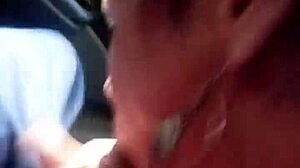 Brazilian shemale gives oral in a quick car session!