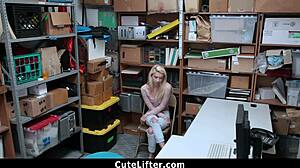 Perky Teen 18+ Must Take Officers Load as Punishment at Work Shop