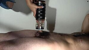 i hold the toy for him. he fingers and licks my muscular body, giving intense orgasm.