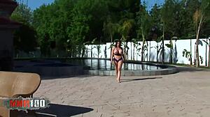 Brunette With Enormous Boobs In Intense Interracial Scene