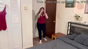Stepmom discovers stepson using her panties for jerking