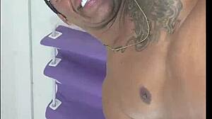 The stepdaughter arrives home excited from the funk party. She brings her teen friends along.