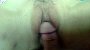 Kazumi, that asian pornstar, squirts during interracial hardsex with creampie in her wet shaved pussy