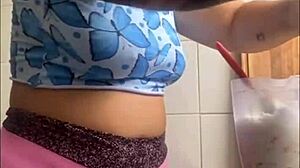 She's flashing her big swollen pussy as an exhibitionist.