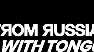 from russia with tongue, girls kissing and licking in lesbian fetish action.