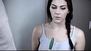 Angry boss fucks curvy brunette maid hard.