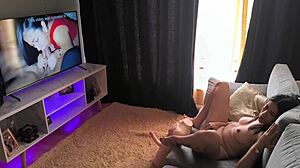 Riding Tantaly Dildo While Watching My Video For Intense Orgasm