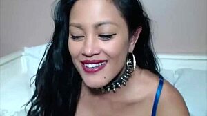 Sexy babe Maxine X dildo fucks her wet asian holes slowly.
