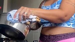 She's flashing her big swollen pussy as an exhibitionist.