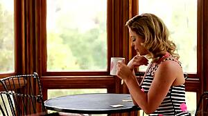 BUSTY HOUSEWIFE AND HER YOUNG GARDENER GIRL SHARE INTIMATE MOMENTS