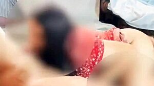 Doña Mary In Red Dress After Collecting Tanda