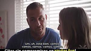 Wow, cute busty girl fucks Spanish sub passionately