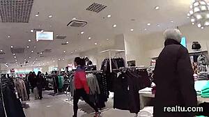 Czech nympho seduced in shop for pov blowjob.