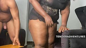 i watch her masturbate naked with vibrator while stroking my big cock, ready to fuck curvy ebony babe good