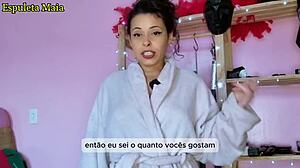 hot brazilian brunette casually showing her panties and lingerie collection