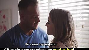 Wow, cute busty girl fucks Spanish sub passionately