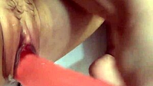 Hey, beautiful teen 18+ rides dildo sensually then hits orgasm in close-up shower masturbation 😍