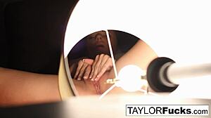 Taylors hotel room masturbation with big tits brunette babe nude solo pussy boobs 😏