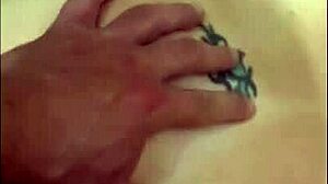 Wife gets fucked on bathroom floor in doggystyle POV.