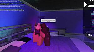 Fucking blonde bimbo roughly in roblox studio