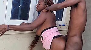 she misses my black dick so i had to fuck her tight pussy outside