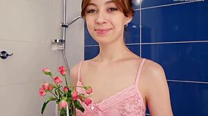 innocent russian teen 18+ virgin chloe moretta masturbates in shower
