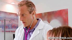 Teen Babe Deepthroating Doctor's Big Cock