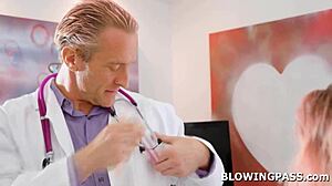 Teen Babe Deepthroating Doctor's Big Cock