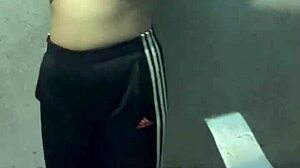 Student In Hotel Bathroom With Oiled Legs