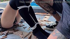 want to see this hottie tied and tickled in stockings?